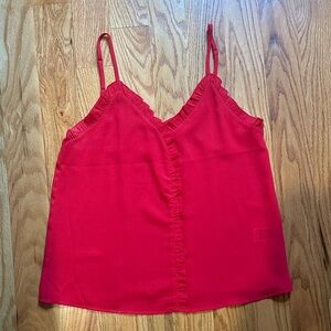Shein Red Ruffle Trim Camisole Top